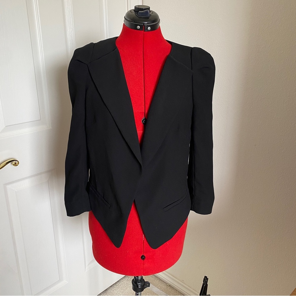 Bebe Bolero Cropped Jacket, Black, Size Medium